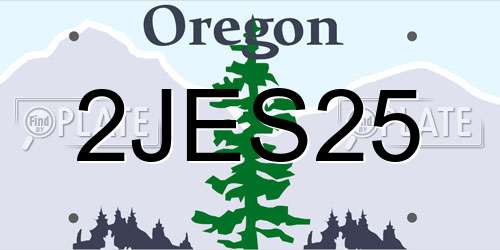 2JES25 Oregon License Plate