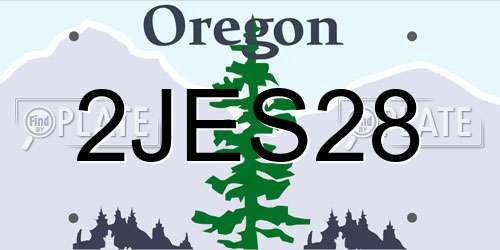 2JES28 Oregon License Plate