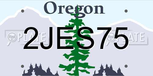 2JES75 Oregon License Plate