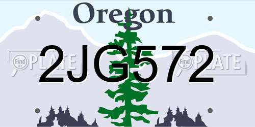 2JG572 Oregon License Plate