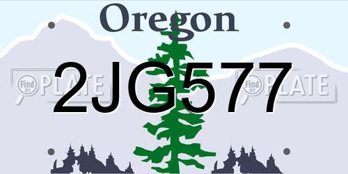 2JG577 Oregon License Plate