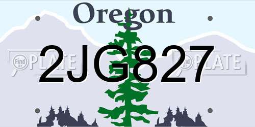 2JG827 Oregon License Plate
