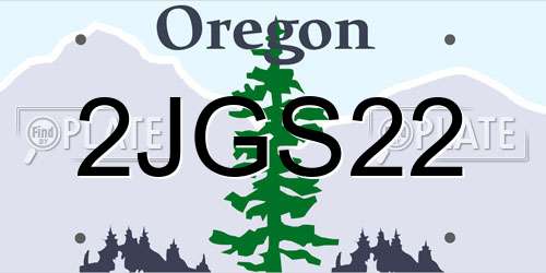 2JGS22 Oregon License Plate