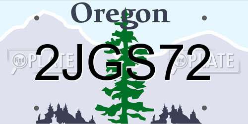 2JGS72 Oregon License Plate