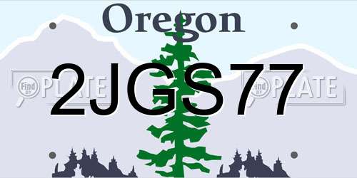 2JGS77 Oregon License Plate