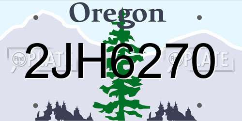 2JH6270 Oregon License Plate