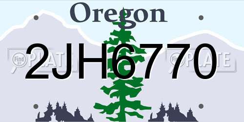 2JH6770 Oregon License Plate