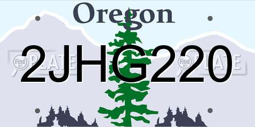2JHG220 Oregon License Plate