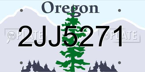 2JJ5271 Oregon License Plate