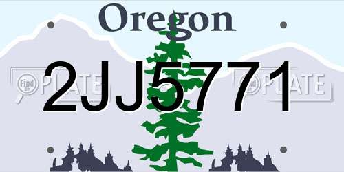 2JJ5771 Oregon License Plate