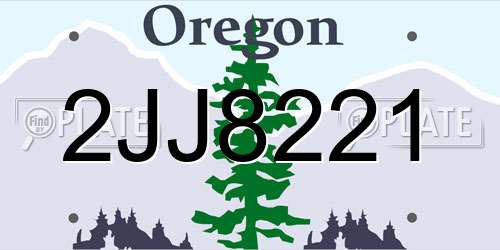 2JJ8221 Oregon License Plate