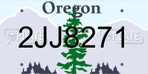 2JJ8271 Oregon License Plate