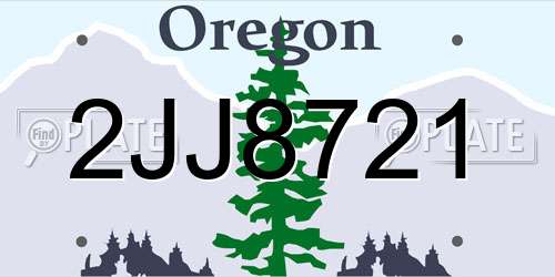 2JJ8721 Oregon License Plate