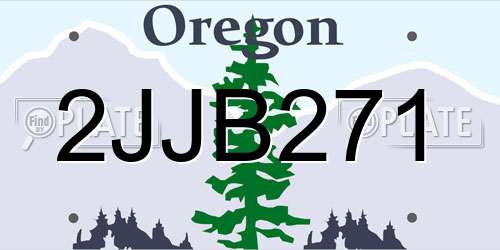 2JJB271 Oregon License Plate