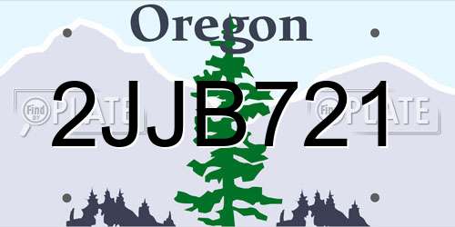 2JJB721 Oregon License Plate