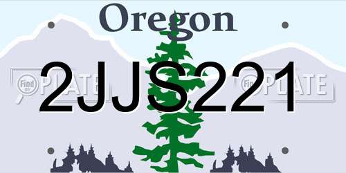 2JJS221 Oregon License Plate
