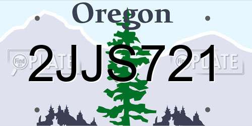 2JJS721 Oregon License Plate