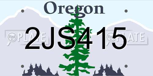 2JS415 Oregon License Plate