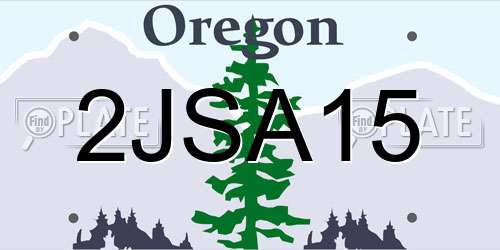 2JSA15 Oregon License Plate