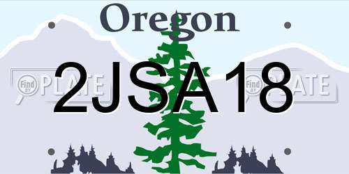2JSA18 Oregon License Plate