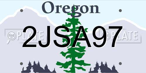 2JSA97 Oregon License Plate