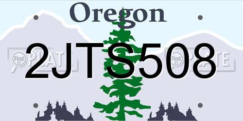 2JTS508 Oregon License Plate