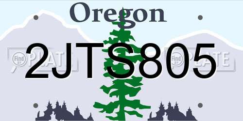 2JTS805 Oregon License Plate