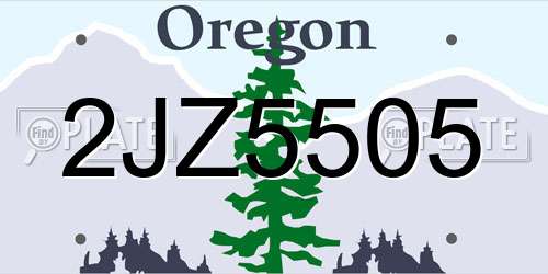 2JZ5505 Oregon License Plate