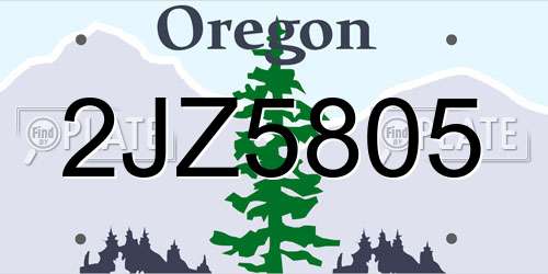 2JZ5805 Oregon License Plate