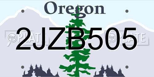 2JZB505 Oregon License Plate