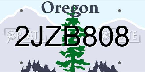 2JZB808 Oregon License Plate