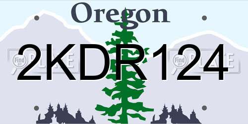 2KDR124 Oregon License Plate