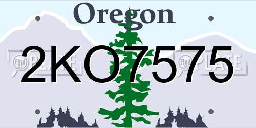 2KO7575 Oregon License Plate
