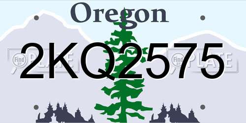 2KQ2575 Oregon License Plate