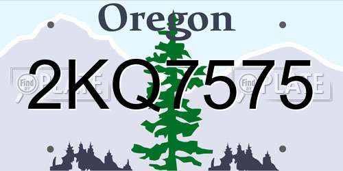 2KQ7575 Oregon License Plate