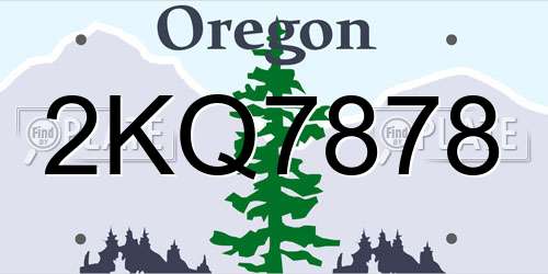 2KQ7878 Oregon License Plate
