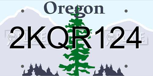 2KQR124 Oregon License Plate