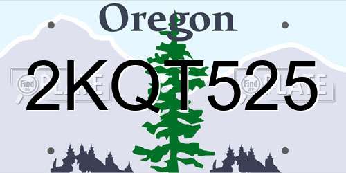 2KQT525 Oregon License Plate
