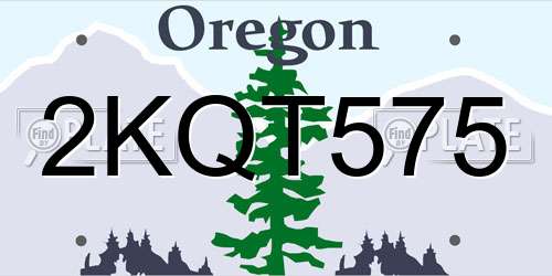 2KQT575 Oregon License Plate