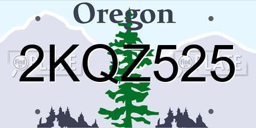 2KQZ525 Oregon License Plate