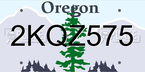 2KQZ575 Oregon License Plate