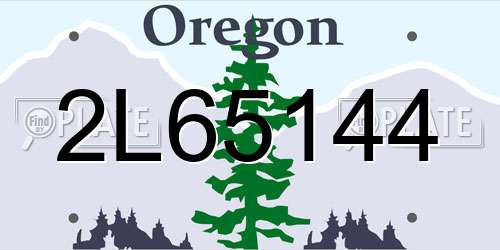 2L65144 Oregon License Plate
