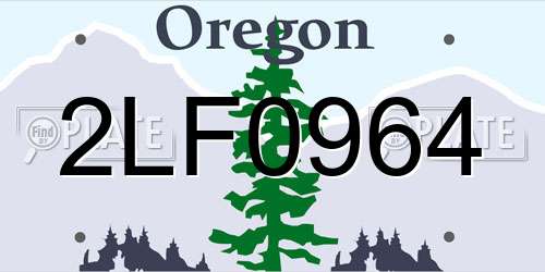 2LF0964 Oregon License Plate
