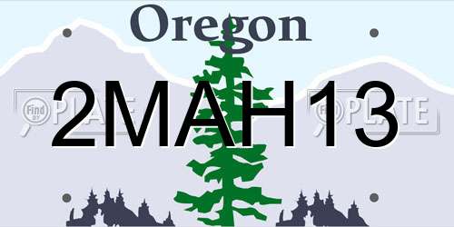 2MAH13 Oregon License Plate