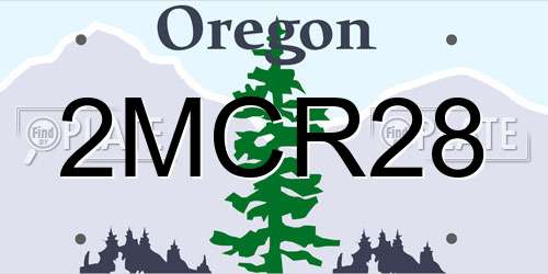 2MCR28 Oregon License Plate