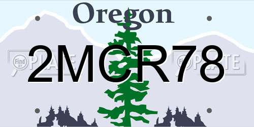2MCR78 Oregon License Plate