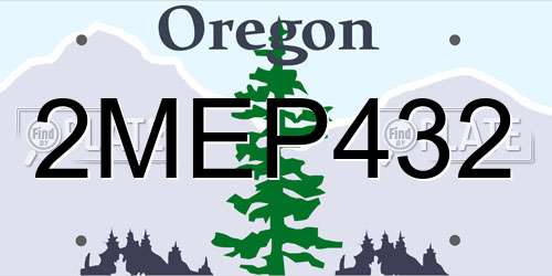 2MEP432 Oregon License Plate