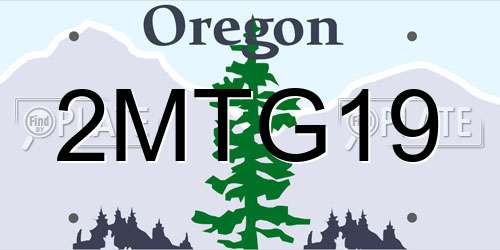 2MTG19 Oregon License Plate