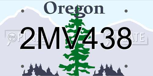 2MV438 Oregon License Plate
