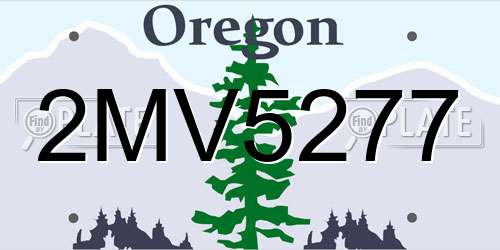 2MV5277 Oregon License Plate
